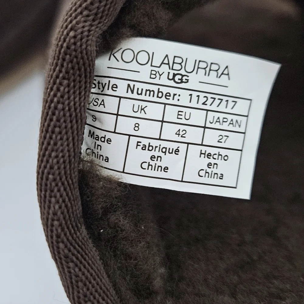 NWOT Koolaburra By Ugg Dawsen Men's Brown Leather Slippers Sz 9 - Picture 7 of 7